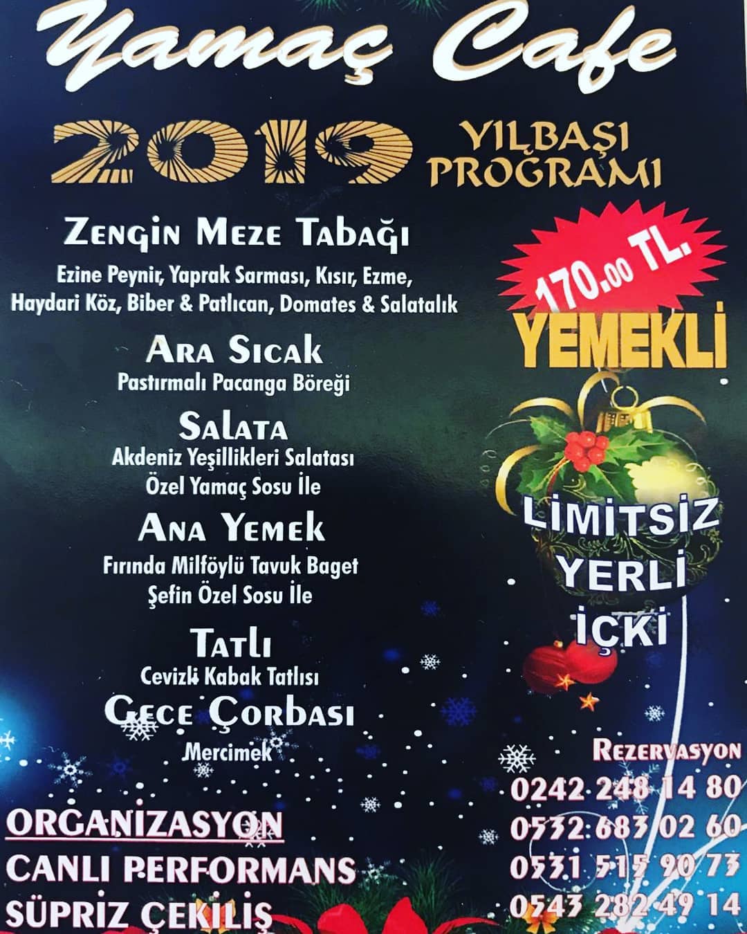 ANTALYA YILBAŞI PROGRAMLARI 2020 MENÜ FİYATLARI Mekan Arama Motoru NE