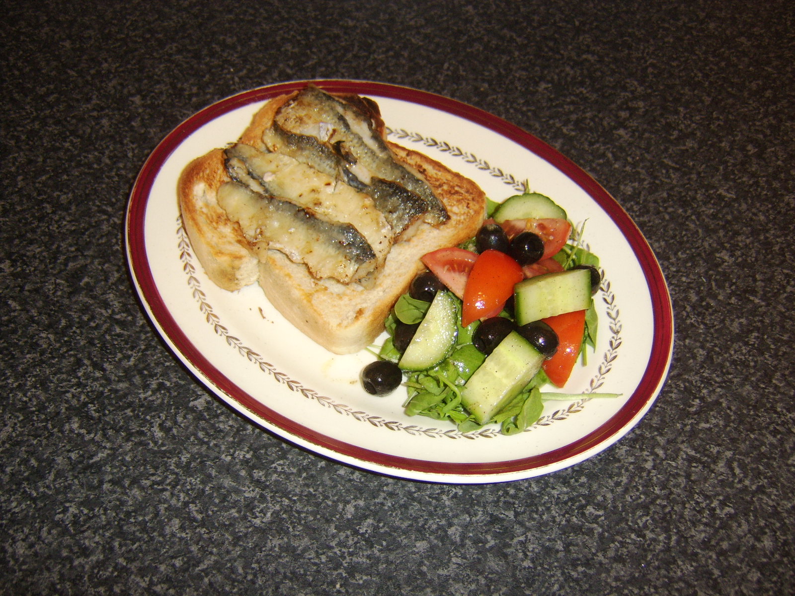 What Should I Have for Dinner Tonight? Pan Fried Herring Fillets on Bruschetta with Summer Salad