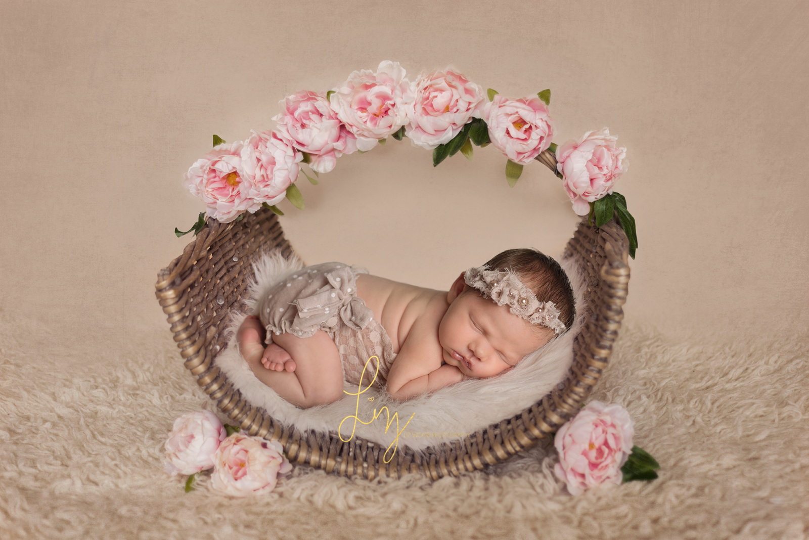newborn photoshoot basket