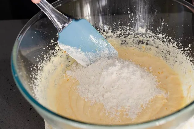 Add flour to egg mixture image
