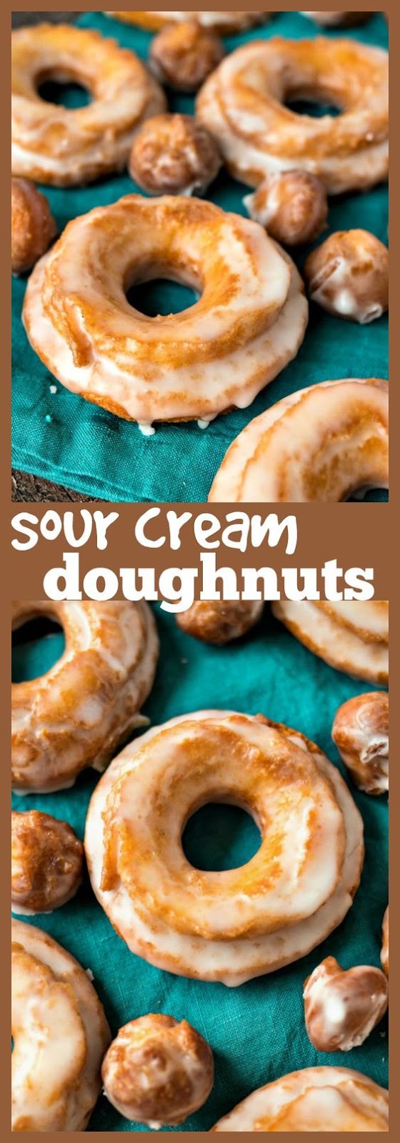 Sour Cream Doughnuts – Dense and crispy on the outside, moist and cakey on the inside, these sour cream doughnuts are your favorite cake doughnuts that are ready in half the time as yeast doughnuts! #recipe #doughnuts #donuts #dessert #breakfast #brunch