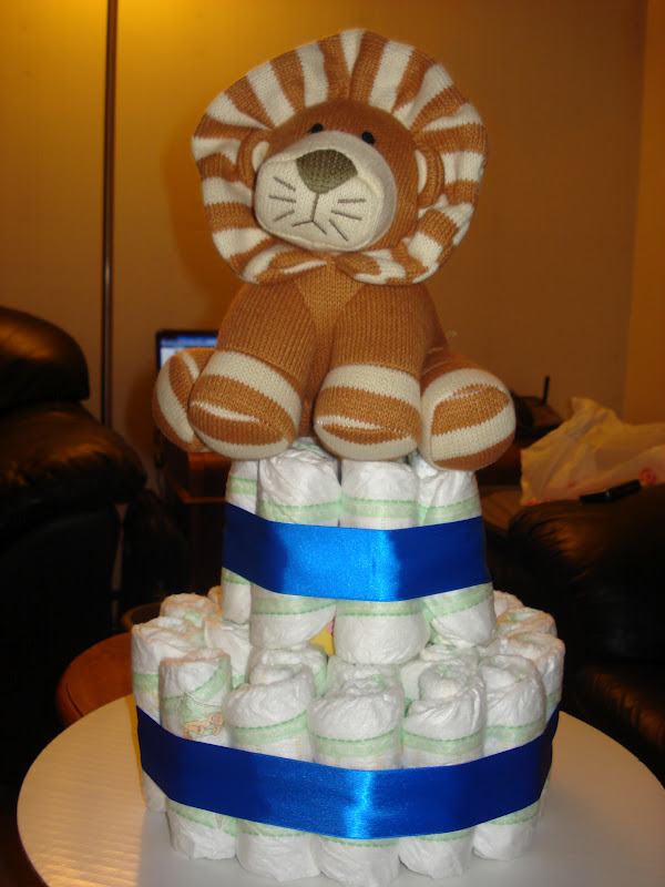 C & B Creations: Deluxe Mini Diaper Cake-Boy