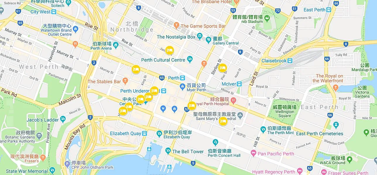 伯斯-市區-住宿-地圖-推薦-伯斯飯店-旅館-民宿-伯斯酒店-公寓-便宜-CP值-自由行-觀光-旅遊-Perth-hotel