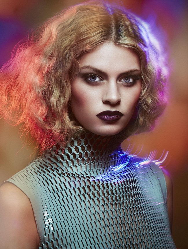 Cosmopolitan Germany December 2015, Bianca Brombin Christian Dior 2015 AW RTW Aqua Laser-Cut Patent Leather Top Editorials