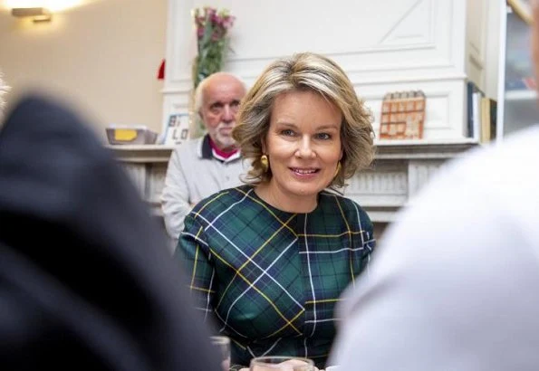 Queen Mathilde. Natan outfit. NATAN Fall Winter 2019 Collection. Natan is a fashion house founded by Edouard Vermeulen