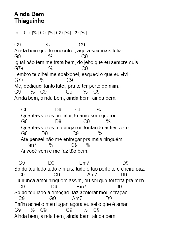 Cavaquinho Meu Dom: Ainda Bem - Thiaguinho - Cifra