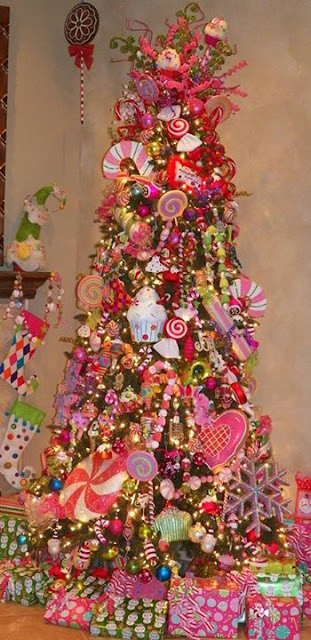 árboles de navidad candy multicolores