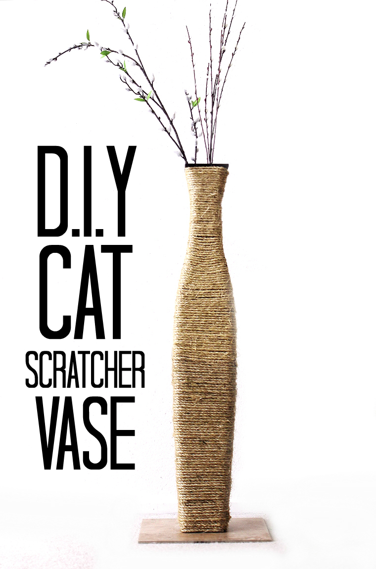 Ditch your old cat litter with this affordable D.I.Y Cat Scratcher Vase, and experience the odor control and low dust formula of all new #FreshStepFebreze at PetSmart. #Sponsored