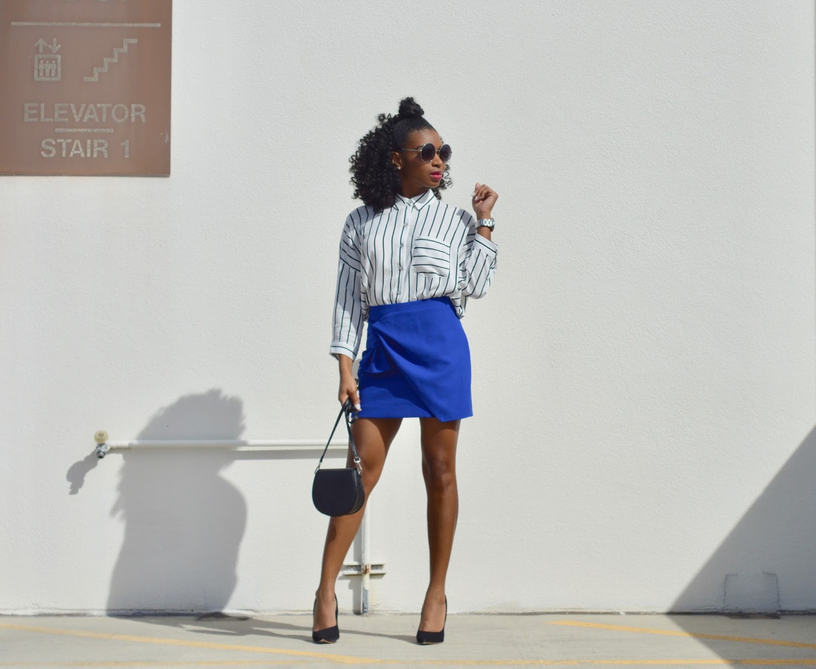 Blue Knot Skirt & Pinstripes
