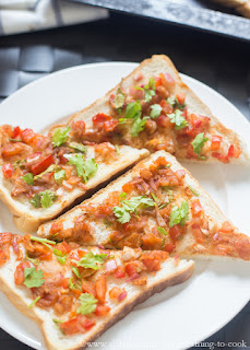 Tomato Bread Toast Indian Style