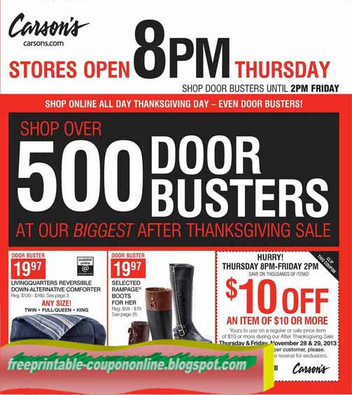 Carsons com coupons