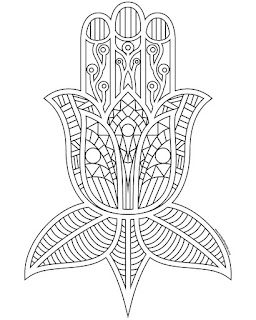 Hamsa coloring page- available in jpg and transparent png