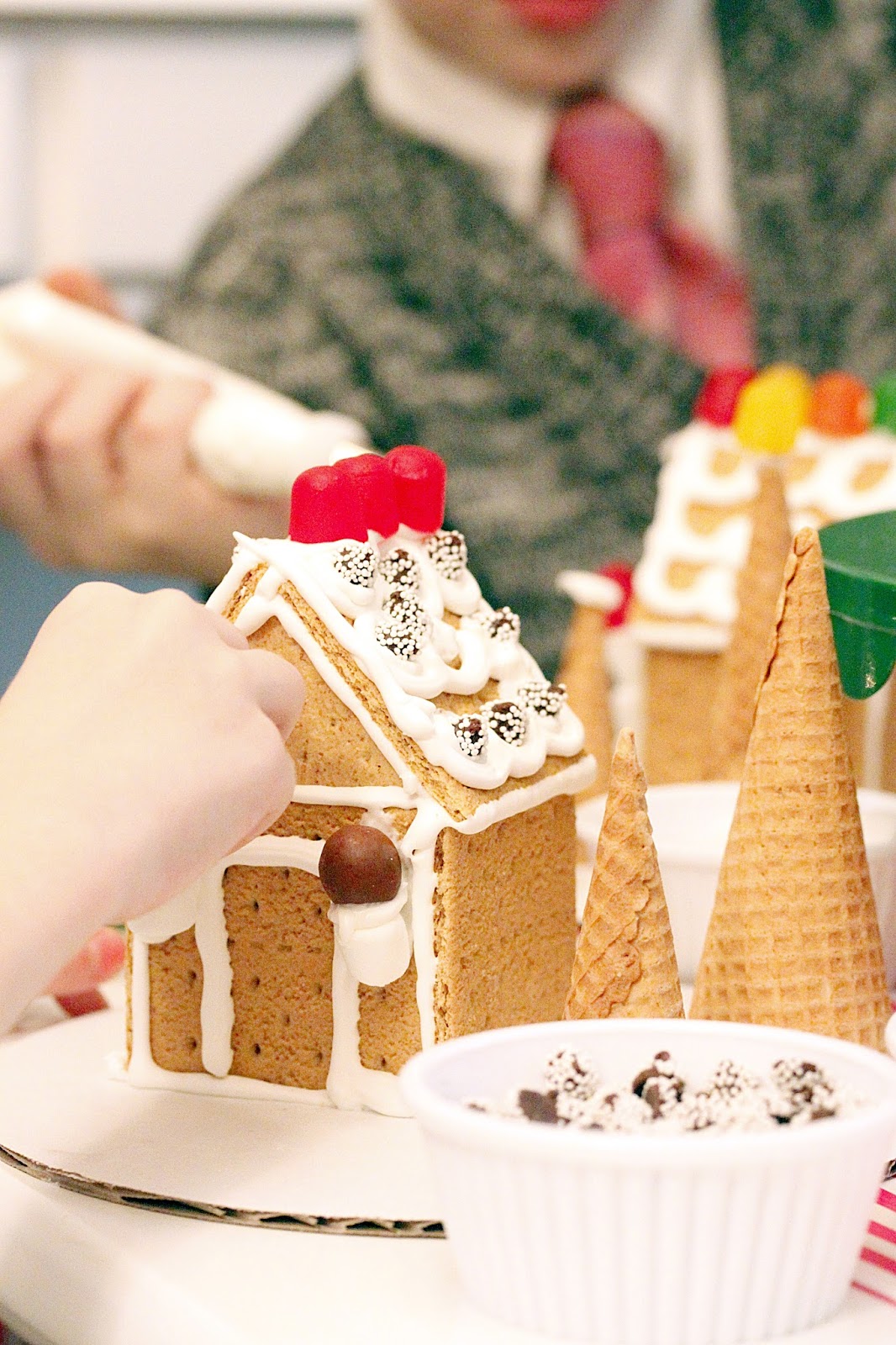 Decorating gingerbread host exited enjoyed snap fabulous creations finished trees houses were A Lovely Design: How To Host a Gingerbread Decorating Party!