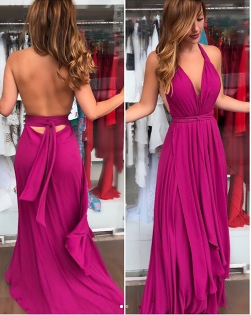 vestido roxo uva