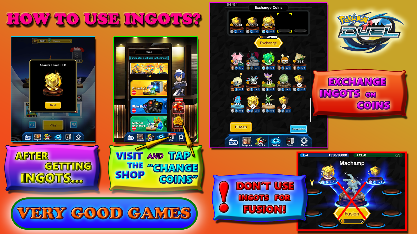very good games cubes ingots and rare metal in pokemon duel