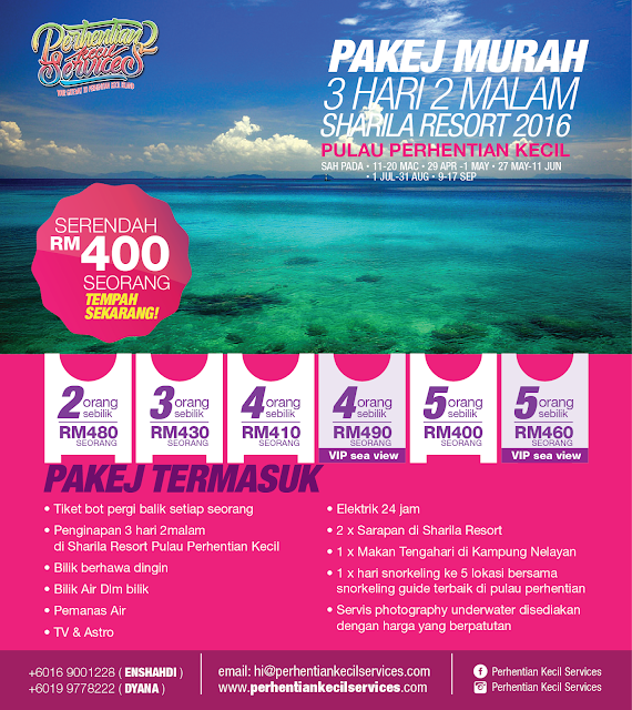 Pakej Perhentian 2016 perhentian kecil , sharila resort, pakej perhentian 2016