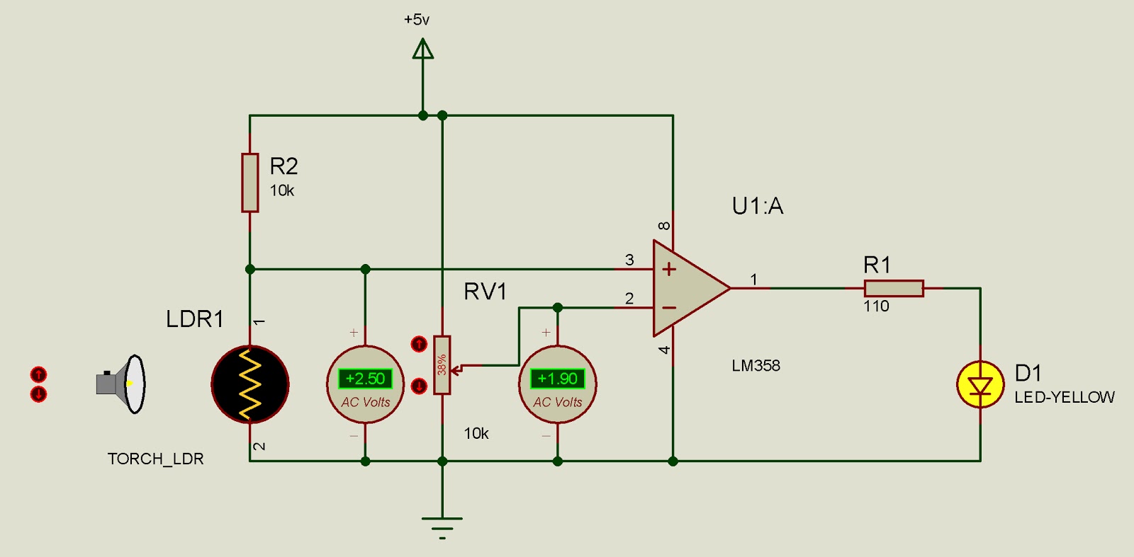 Lm358 Comparator Circuit Diagram
