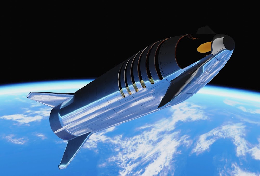 SpaceX Stainless Steel Starship reaching orbit