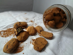 Dark Chocolate Peanut Butter Pecan Truffles