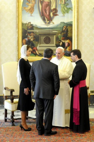 King Abdullah and Queen Rania  Meet The Pope In Vatican City 