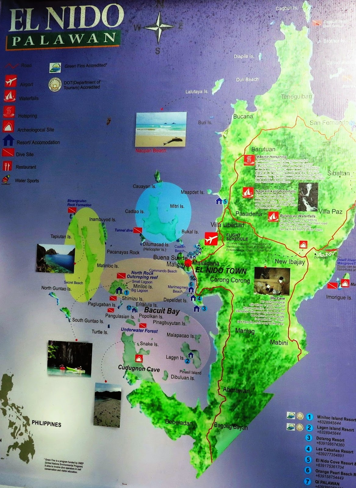 el nido map, el nido palawan, map el nido, el nido tourist guide, el nido tourist attractions, el nido islands