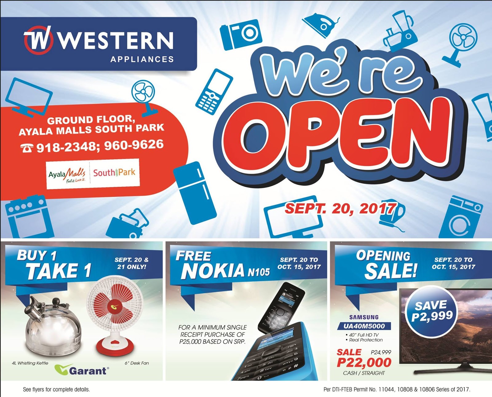 Manila Shopper Western Appliances Southpark Opening SALE September 20
