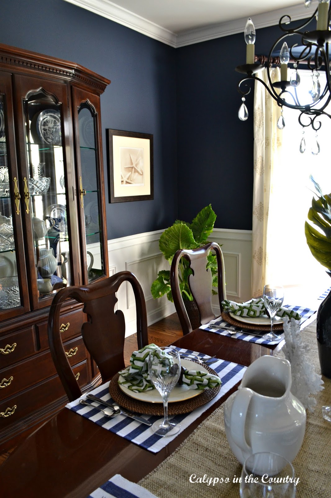 Navy Dining Room Coastal Style