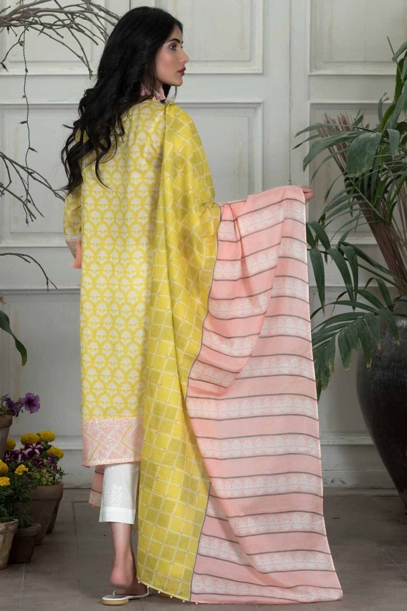 Khaadi Unstitched 2 Piece Summer Lawn Collection 2018 SKU M18202-Yellow ...