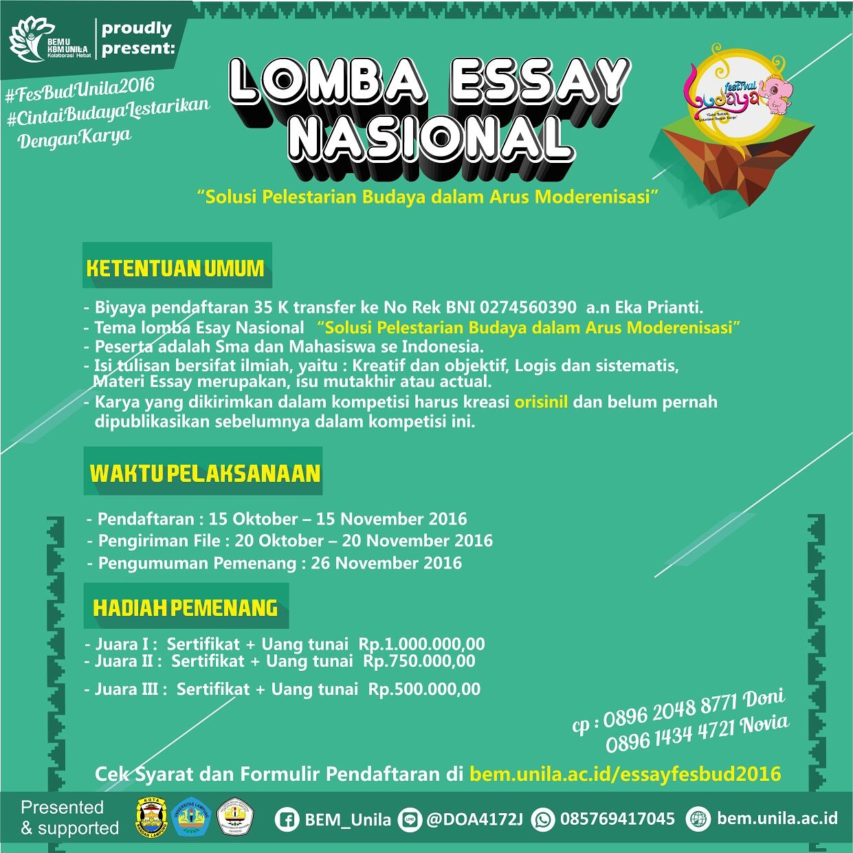 info lomba essay gratis 2023