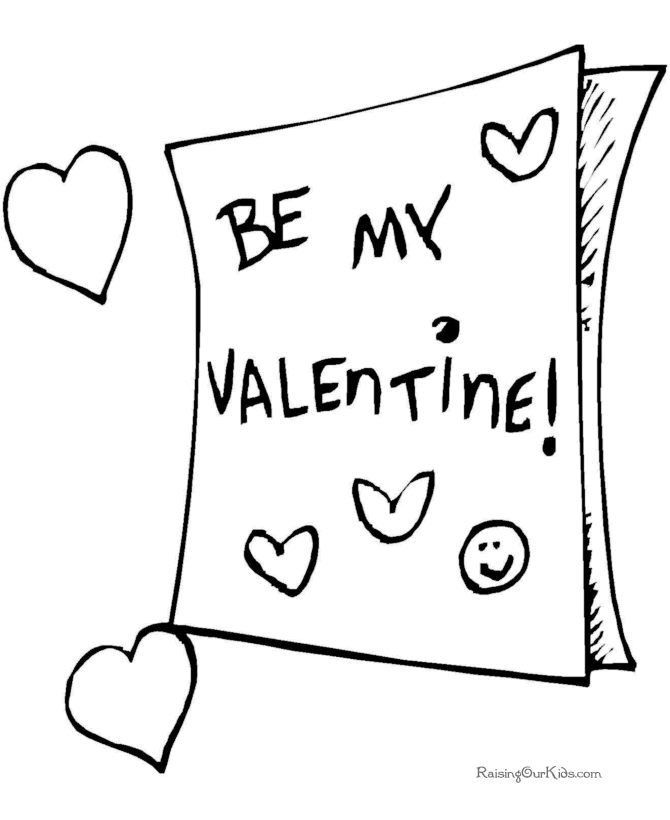 valentine card coloring pages - photo #2