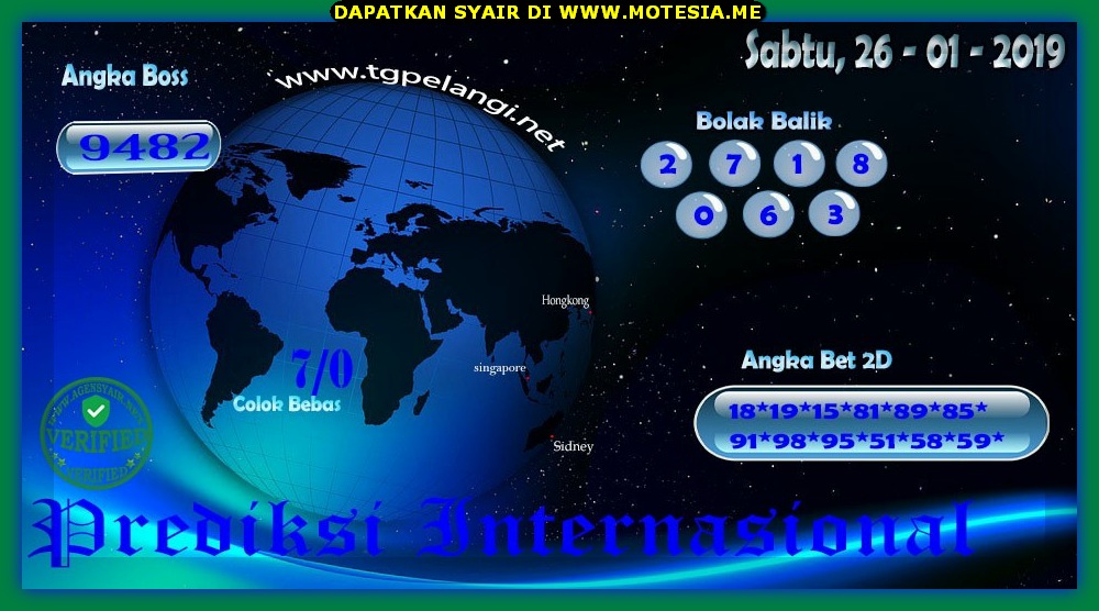 Syair HK Sabtu 26 Januari 2019 GOsyair SEDIA KODE SYAIR