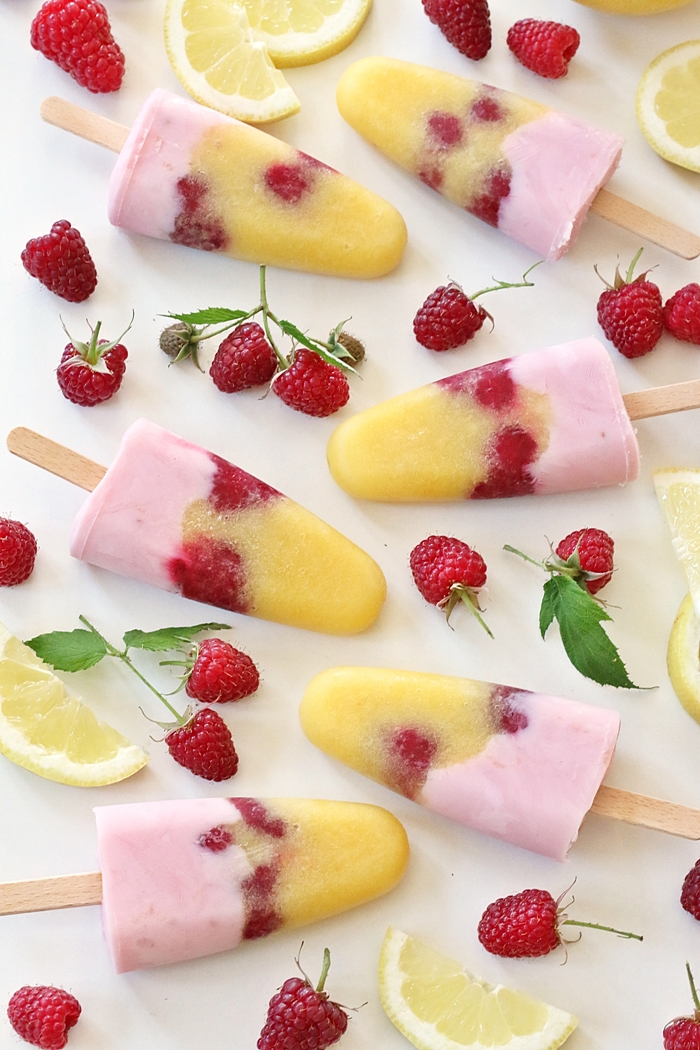 Zitronen-Himbeer-Ananas-Joghurt Popsicles | Fashion Kitchen