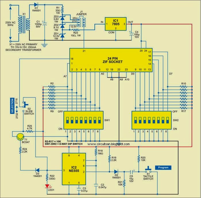 Manual Eprom Programmer Circuit Diagram | Super Circuit Diagram