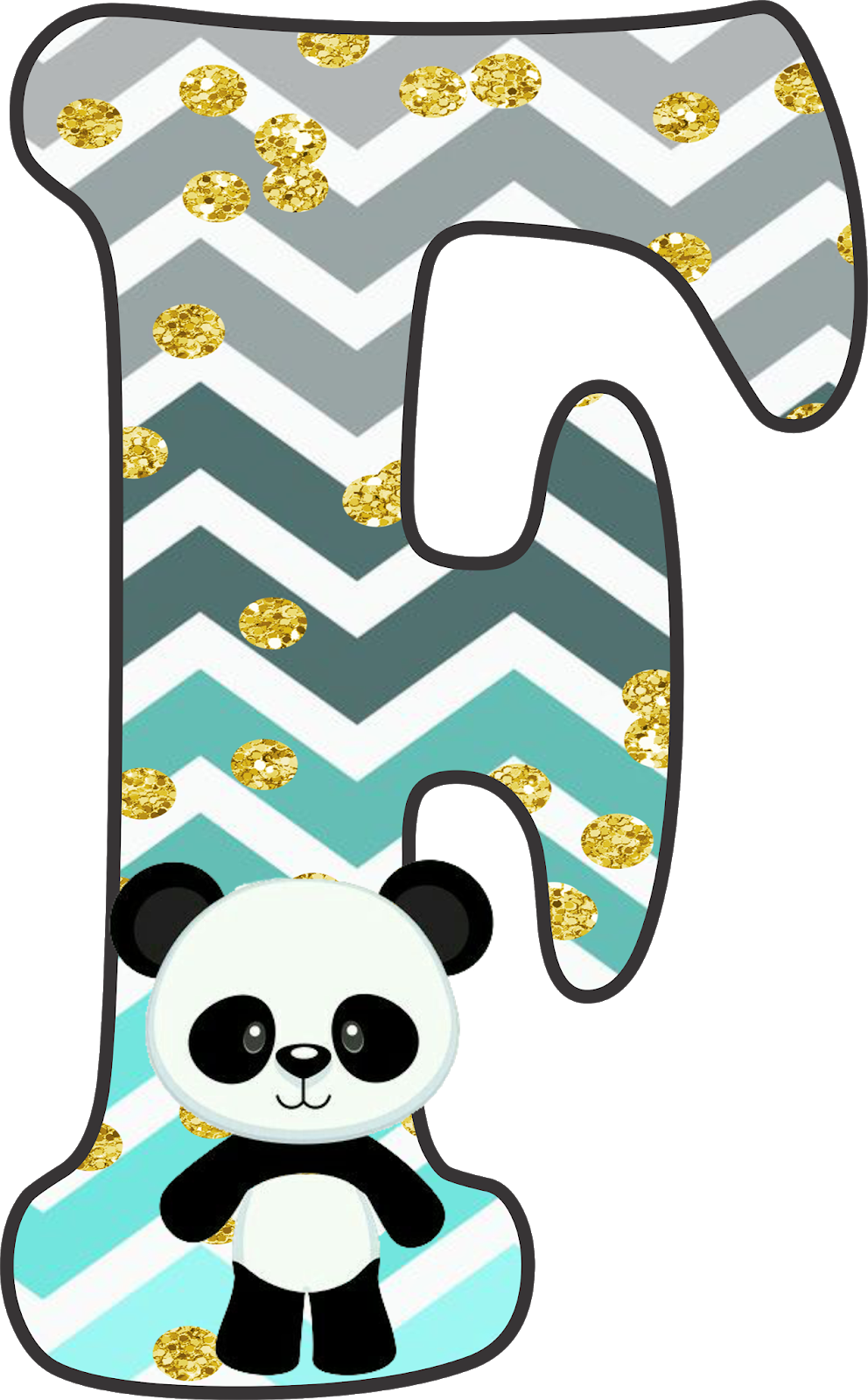 Alfabeto de Panda tierno para Descarga Gratis
