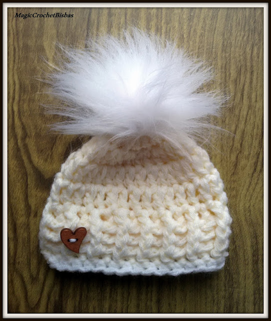 Handmade Little cream fur pom pom baby photo prop Hat size newborn eBay