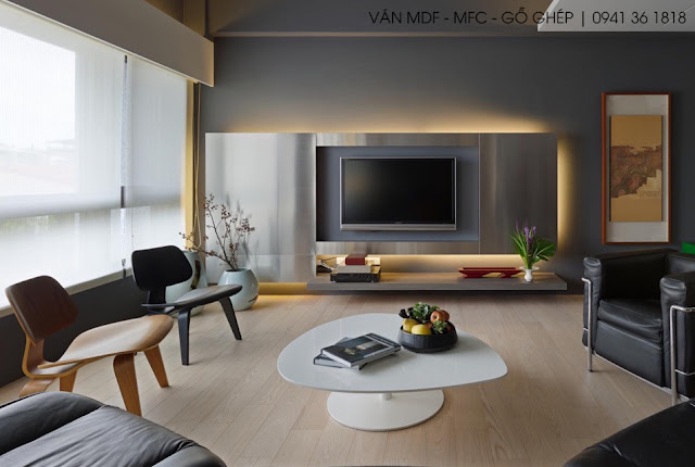 ý tưởng thiết kế bức tưởng phòng khách hiện đại
