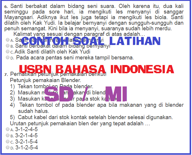 Latihan Soal Usbn Bahasa Indonesia Sd Mi 2020 Tahun Pelajaran 2019 2020 Idn Paperplane