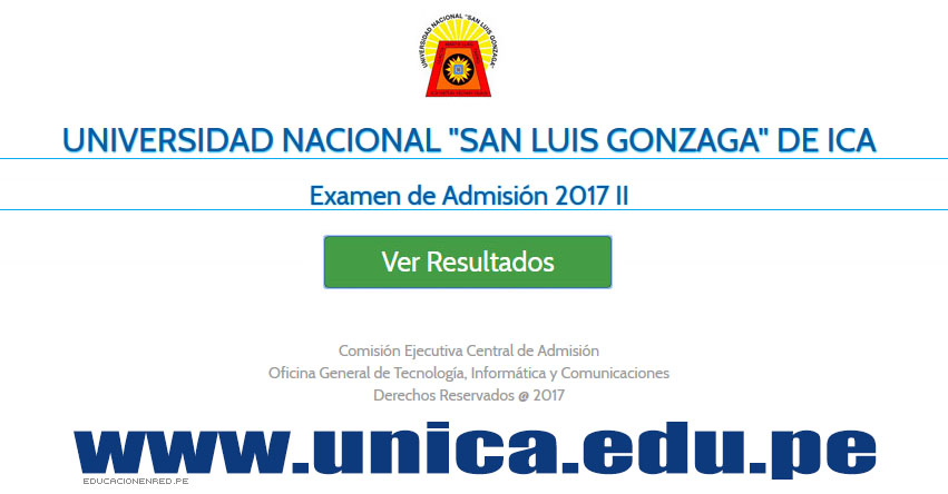 UNICA Publicó Resultados Examen Admisión 2017-2 (Jueves 28 Diciembre) Ingresantes por Carrera Profesional - Universidad Nacional San Luis Gonzaga de Ica - www.unica.edu.pe UNICA Publicó Resultados Examen Admisión 2017-2 (Jueves 28 Diciembre) Ingresantes por Carrera Profesional - Universidad Nacional San Luis Gonzaga de Ica - www.unica.edu.pe