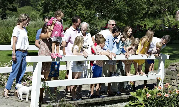 Danish Royal Family  posed for the media at the annual photo session at Grasten Slot.