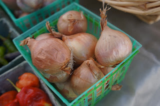 Shallots and Peppers from Shamba Farms at the West End Farmers Market taken by Knerq