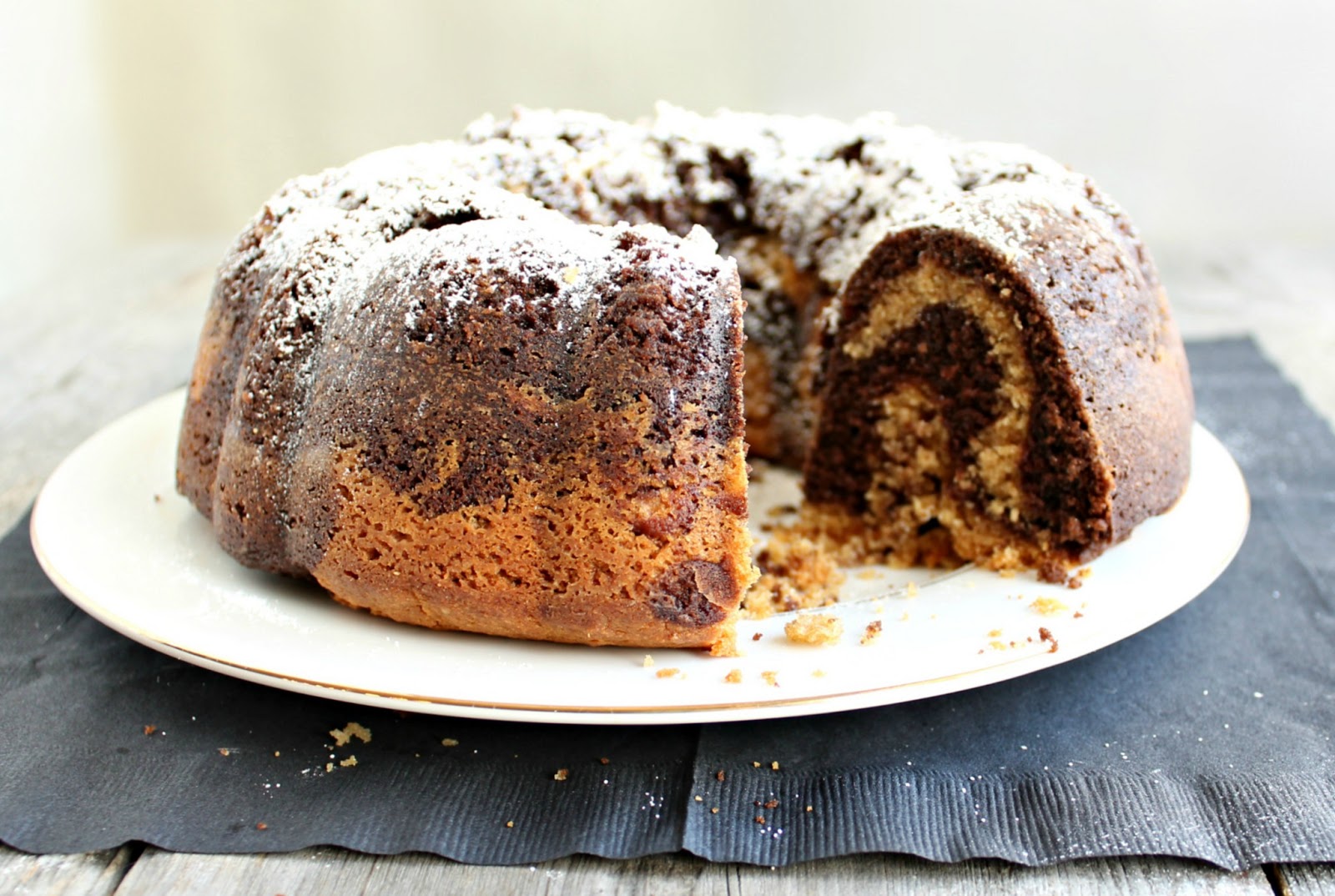 Hungry Couple Chocolate and Peanut Butter Swirl Bundt Cake