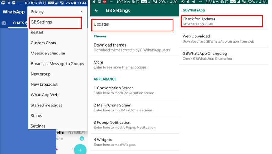 update GBwhatsapp latest version
