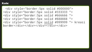 Code html div border solid reinbow Warna warni kombinasi kode html border