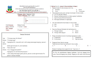 Soal UAS Bahasa Sunda Kelas 5 Semester 1