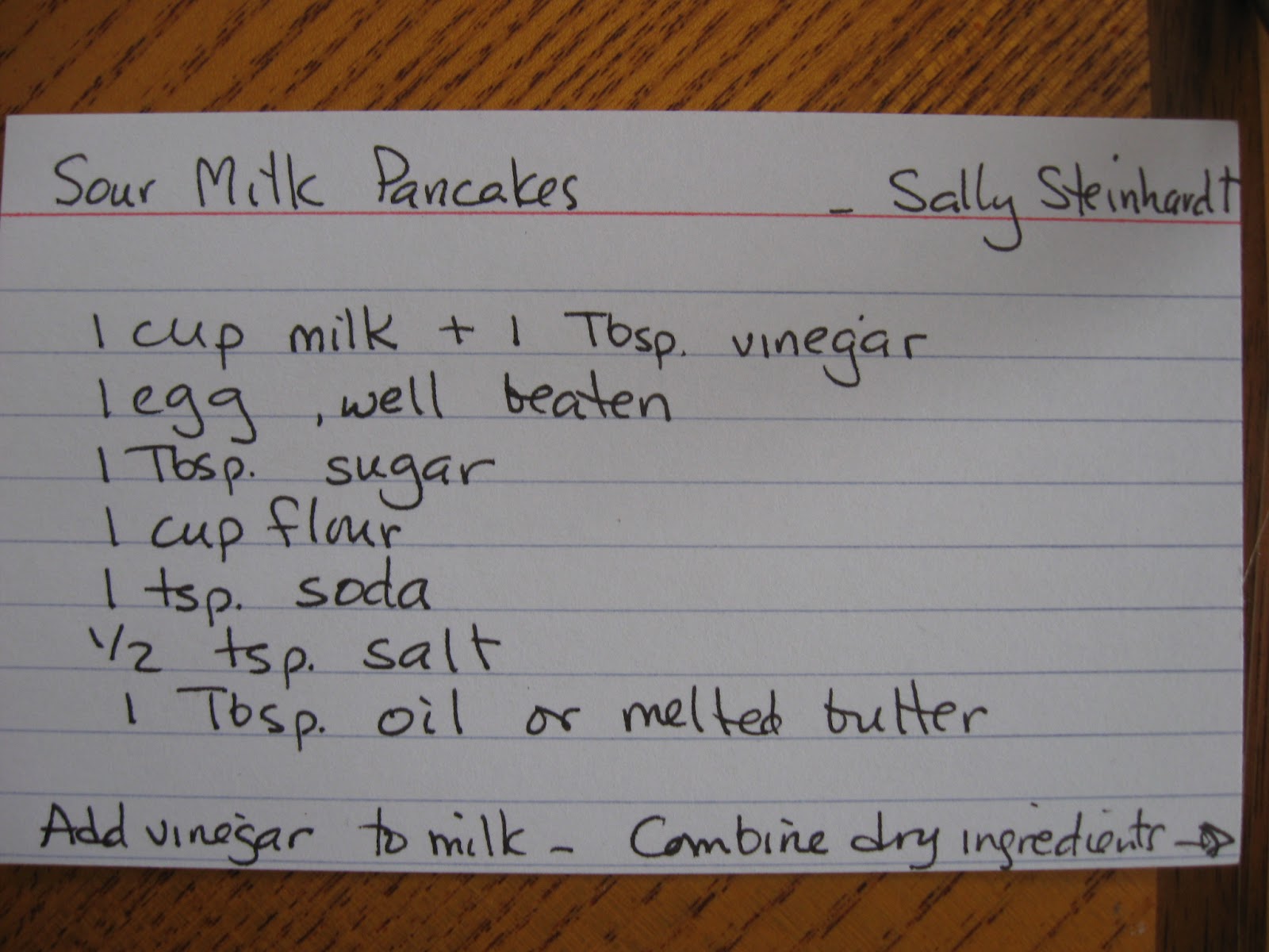 Dave's Notes from All Over Sally's Pancake Recipe