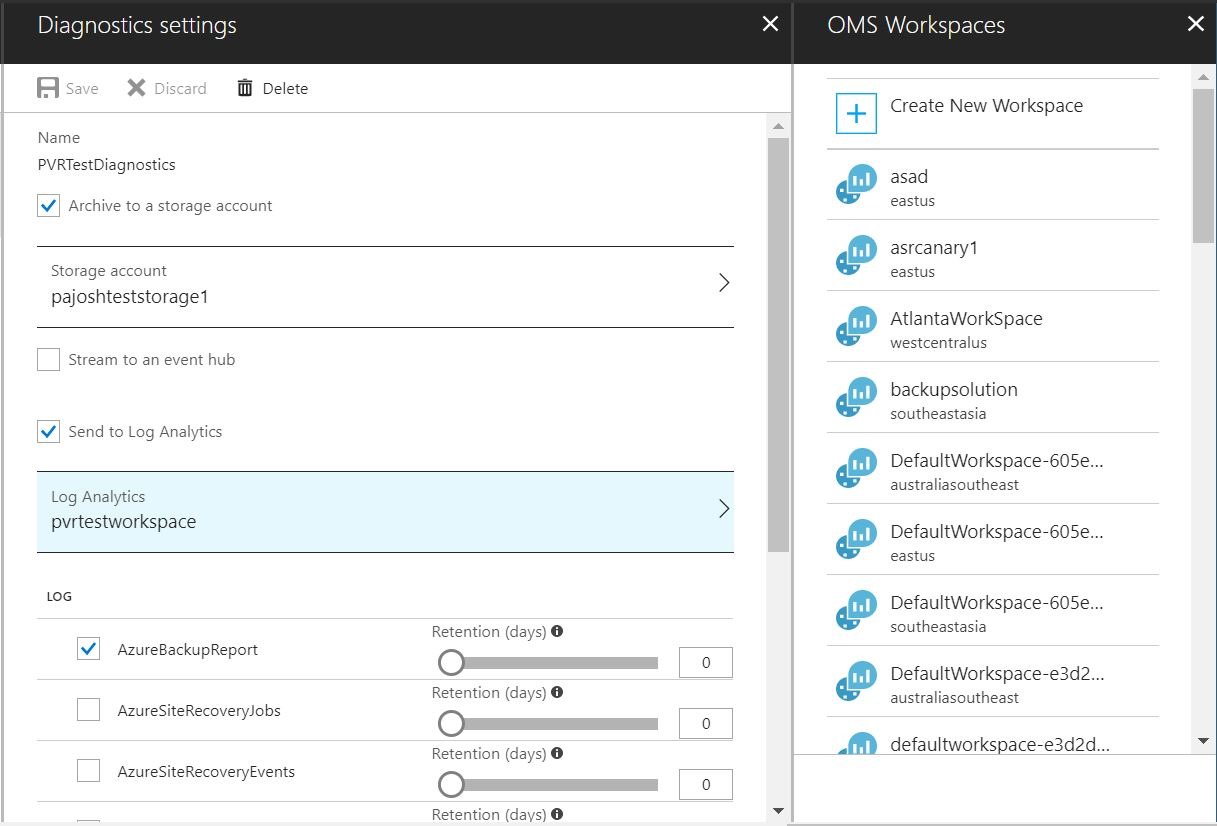 OMS Monitoring solution for Azure Backup using Azure Log analytics