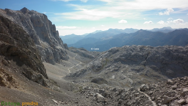 Ruta a Peña Vieja desde la Estación del Cable en Fuente Dé, en Picos de Europa.