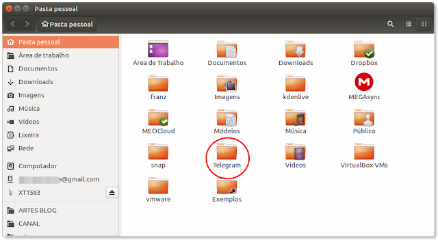 Pasta Telegram dentro da Home no Ubuntu Pasta Telegram dentro da Home no Ubuntu