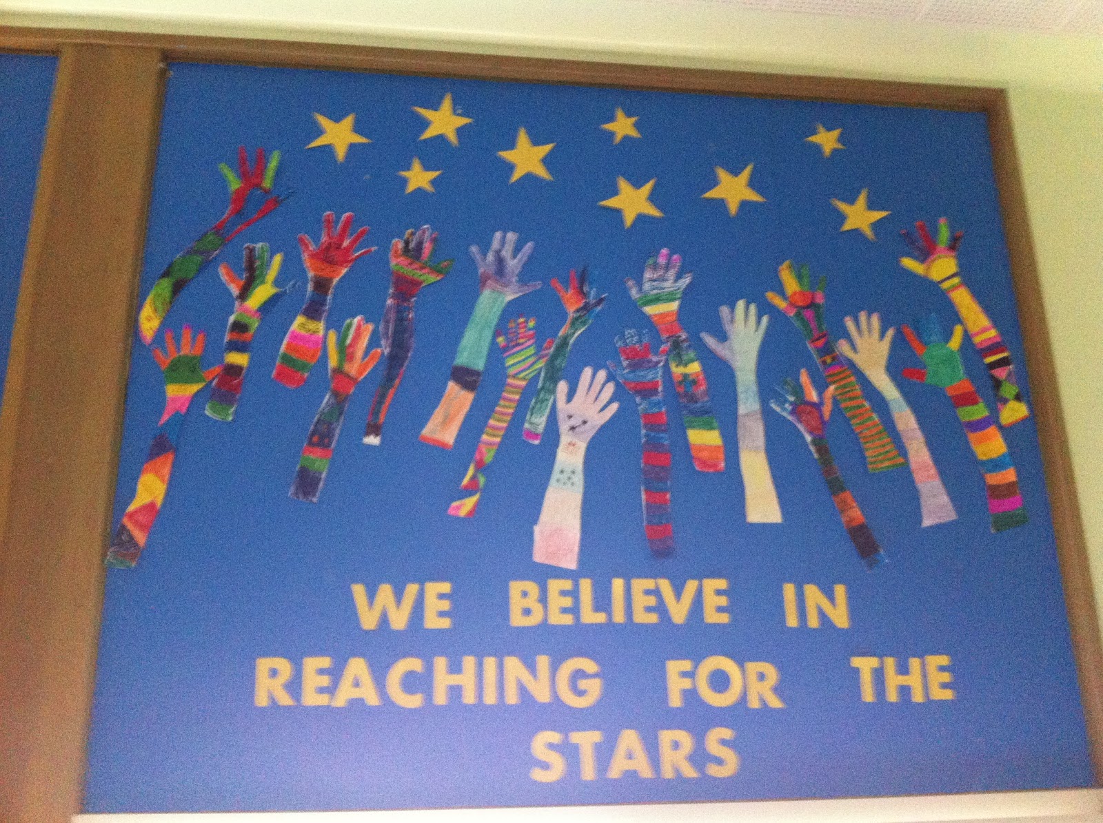 This Is Our Reach For The Stars Bulletin Board And Art Project We Did