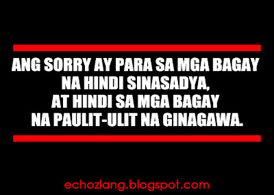 Ang sorry ay para sa mga bagay na hindi sinasadya